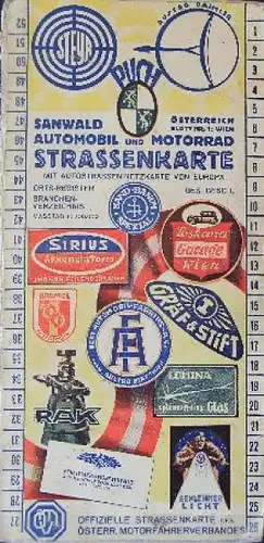 Austro-Daimler 1930 Straßenkarte Europa (2193)