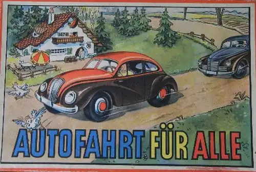Zinke-Spiele "Autofahrt für alle" 1955 Automobil-Brettspiel in Originalkarton (2297)