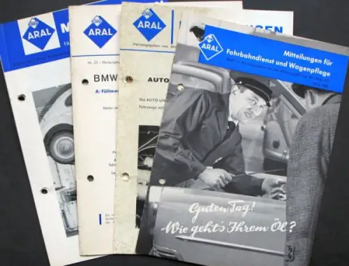 BV Aral "Mitteilungen" 1962 fünf Tankstellen-Einlegebrochuren (2317)