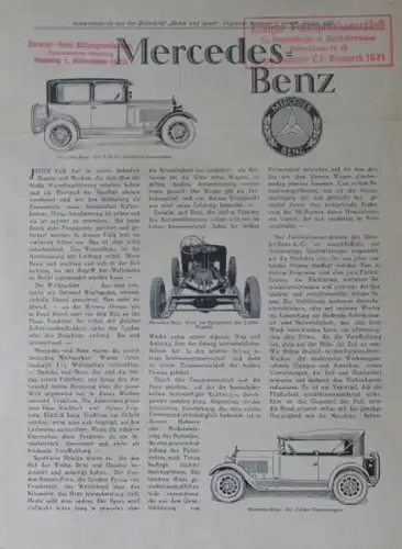 Mercedes-Benz 8/38 PS Modellprogramm 1927 Automobilprospekt (2389)