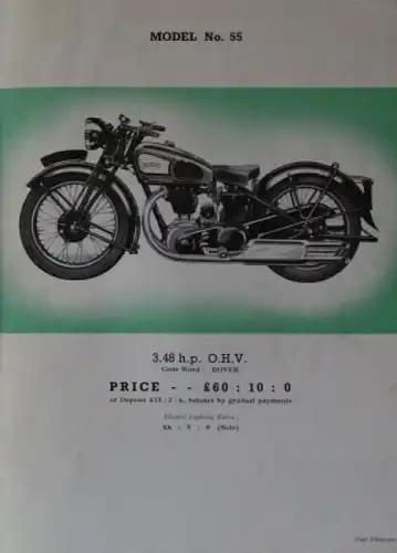 Norton Motorräder Modellprogramm 1938 "The Road-Holder" original Motorradprospekt (2470)
