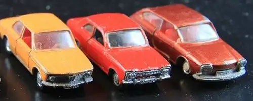 Schuco Konvolut 1972 fünf Autos BMW, Ford, Opel, VW Metallmodelle (1759)