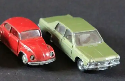 Schuco Konvolut 1972 fünf Autos Renault, Opel, VW, BMW Metallmodelle (1761)