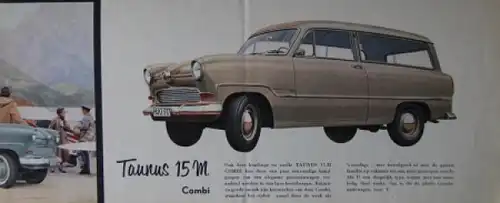 Ford Taunus 12 M + 15M Modellprogramm 1954 Automobilprospekt (2599)