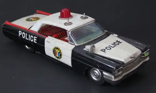 Ichiko Chevrolet Impala Polizeiauto 1962 Blechmodell mit Friktionsantrieb (2629)