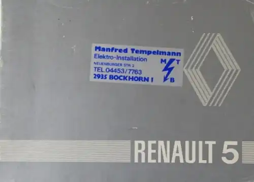Renault 5 TL 1979 Betriebsanleitung (2832)