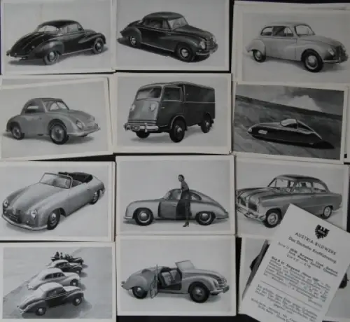 Austria Bildwerk  1954 "Deutsche Kraftfahrzeuge" Konvolut 34 Sammelbilder (2938)