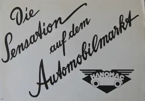 Hanomag Innensteuer-Limusine Modellprogramm 1926 Automobilprospekt (3213)