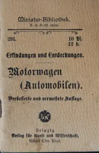 Paul "Motorwagen - Automobile" Fahrzeughistorie 1904 Band 291 (3275)