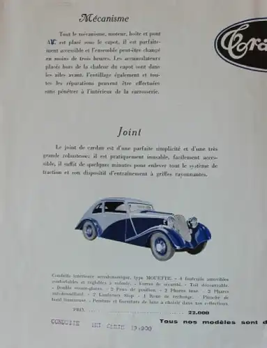 Tracfort Vierzylinder Modellprogramm 1934 Automobilprospekt (3370)