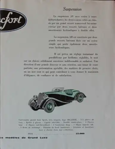 Tracfort Vierzylinder Modellprogramm 1934 Automobilprospekt (3370)