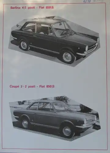 Vignale 850 Fiat Modellprogramm 1968 Automobilprospekt (3372)