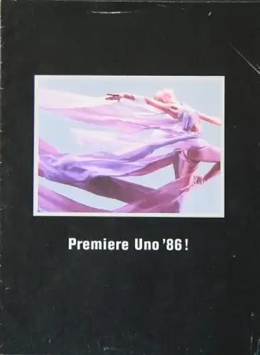 Fiat Uno Modellprogramm 1986 "Premiere Uno '86" Automobilprospekt (3557)