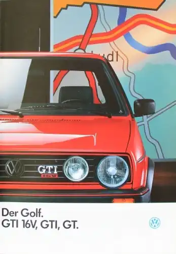 Volkswagen Golf GTI 16V Modellprogramm 1989 Automobilprospekt (3556)