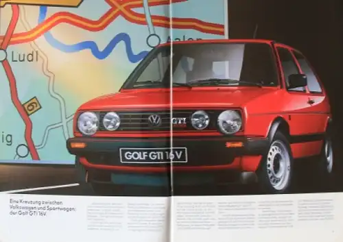 Volkswagen Golf GTI 16V Modellprogramm 1989 Automobilprospekt (3556)