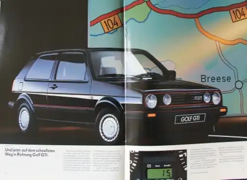 Volkswagen Golf GTI 16V Modellprogramm 1989 Automobilprospekt (3556)