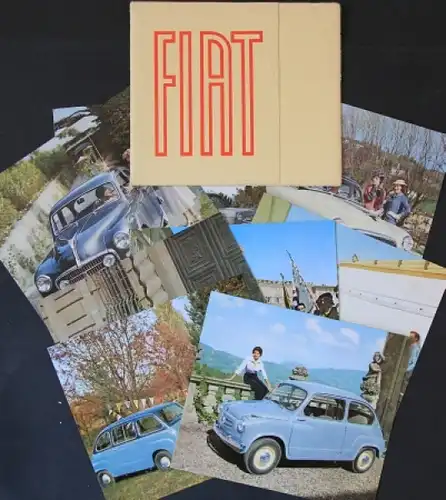 Fiat Modellprogramm 1956 Automobilprospekt-Mappe (3944)