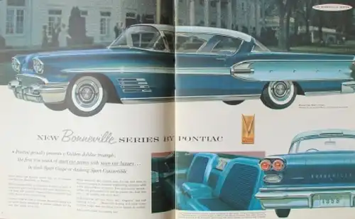 Pontiac Catalina Modellprogramm 1958 Automobilprospekt (3955)