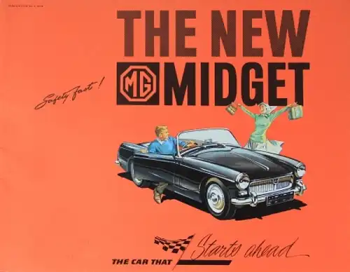 MG Midget Modellprogramm 1961 "The car that starts ahead" Automobilprospekt (3970)