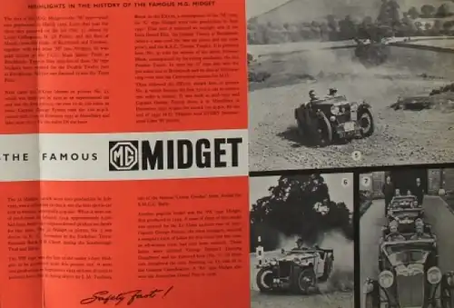 MG Midget Modellprogramm 1961 "The car that starts ahead" Automobilprospekt (3970)