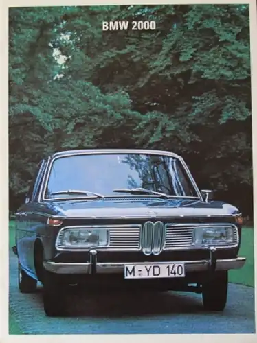 BMW 2000 Modellprogramm 1966 Automobilprospekt (3998)