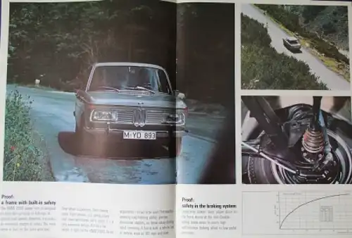 BMW 2000 Modellprogramm 1966 Automobilprospekt (3998)
