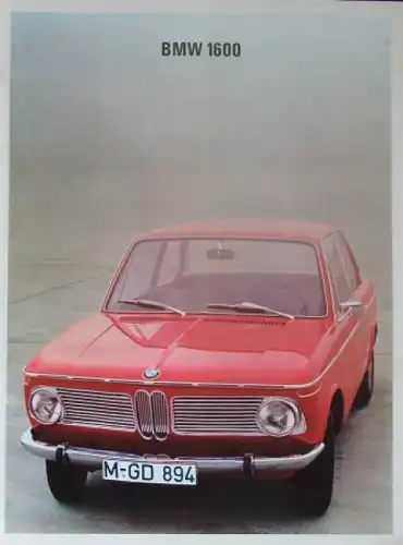 BMW 1600 Modellprogramm 1967 Automobilprospekt (4001)