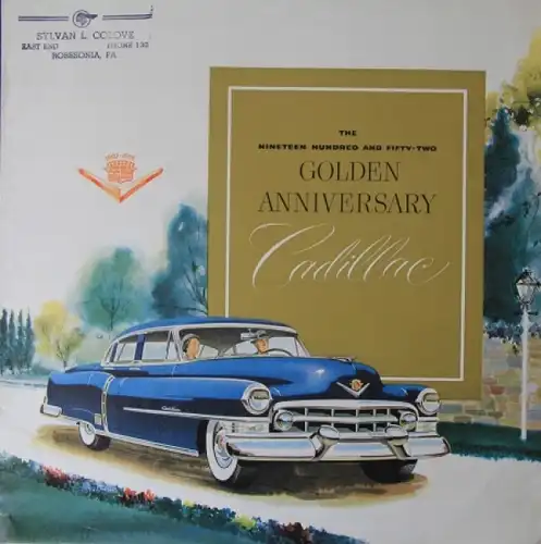 Cadillac Modellprogramm 1952 "Golden Anniversary" Automobilprospekt (4012)