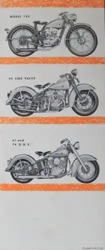 Harley-Davidson Modellprogramm 1938 "Everyone can own a Harley" Motorradprospekt (4029)