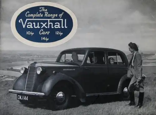 Vauxhall 10hp - 14hp Modellprogramm 1938 Automobilprospekt (4038)