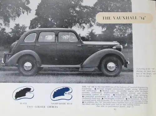 Vauxhall 10hp - 14hp Modellprogramm 1938 Automobilprospekt (4038)