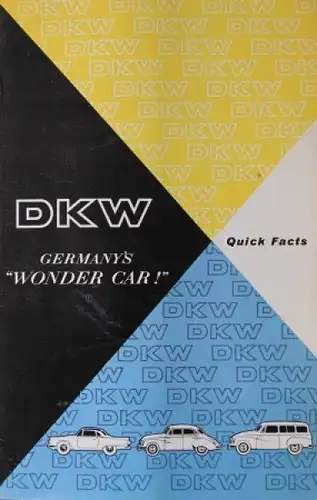 DKW Modellprogramm "Germany's wonder car" 1960 Automobilprospekt (4061)