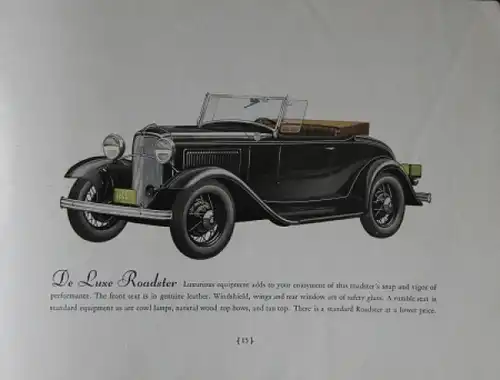 Ford V8 Modellprogramm 1933 "A great new motor car" Automobilprospekt (4085)