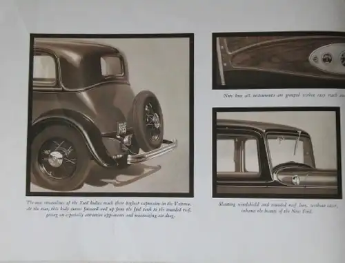 Ford V8 Modellprogramm 1933 "A great new motor car" Automobilprospekt (4085)