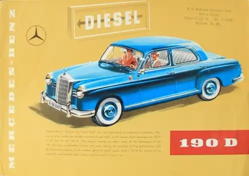 Mercedes-Benz 190 D Modellprogramm 1959 Automobilprospekt (4094)