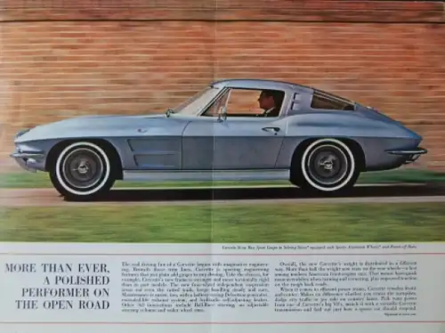 Chevrolet Corvette Modellprogramm 1963 Automobilprospekt (4078)