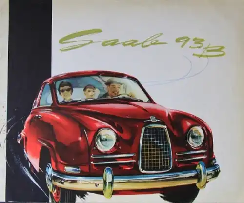 Saab 93 B Modellprogramm 1959 Automobilprospekt (4133)