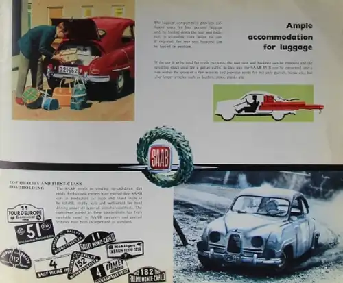 Saab 93 B Modellprogramm 1959 Automobilprospekt (4133)