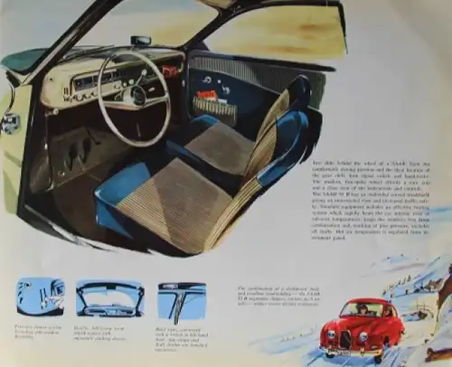 Saab 93 B Modellprogramm 1959 Automobilprospekt (4133)
