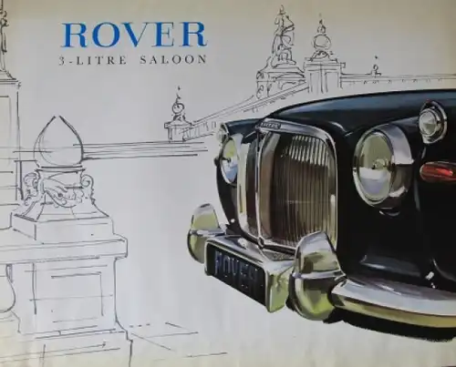 Rover 3 Litre Saloon Modellprogramm 1960 Automobilprospekt (4135)