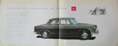 Rover 3 Litre Saloon Modellprogramm 1960 Automobilprospekt (4135)