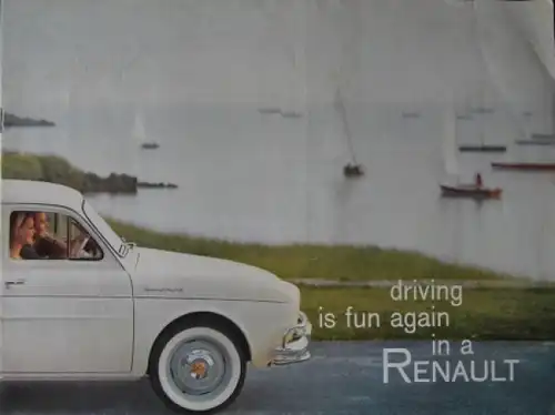 Renault Modellprogramm 1958  "Drivin is fun again" Automobilprospekt (4142)