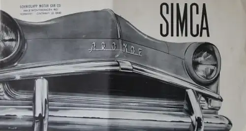 Simca Aronde Modellprogramm 1957 Automobilprospekt (4167)