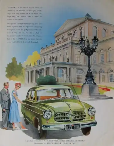 Borgward Isabella Modellprogramm 1955 Automobilprospekt (4170)