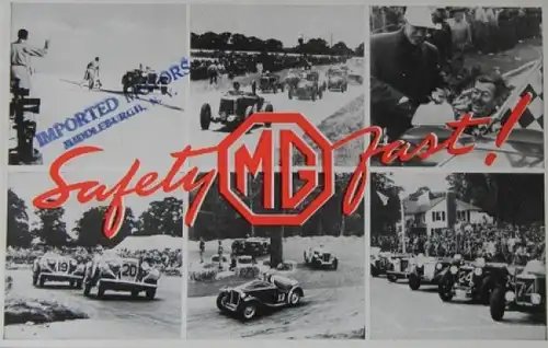 MG TD Midget Modellprogramm 1950 "Safety fast" Automobilprospekt (4177)