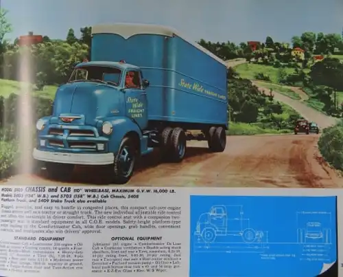 Chevrolet Trucks Modellprogramm 1954 "For loads of value" Lastwagenprospekt (3973)