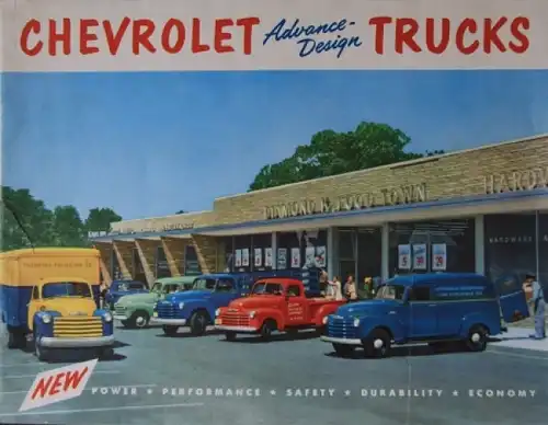 Chevrolet Trucks Modellprogramm 1953 Lastwagenprospekt (4221)