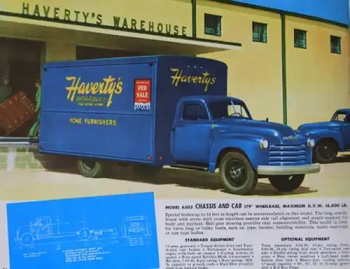 Chevrolet Trucks Modellprogramm 1953 Lastwagenprospekt (4221)