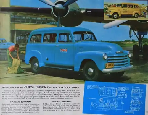 Chevrolet Trucks Modellprogramm 1953 Lastwagenprospekt (4221)