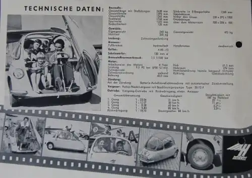 Heinkel Kabine Modellprogramm 1956 Automobilprospekt (4229)